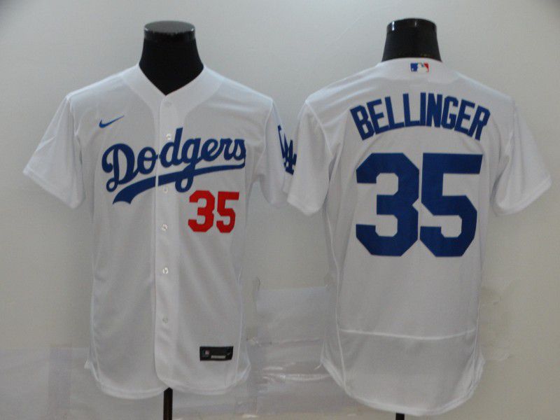 Men Los Angeles Dodgers #35 Bellinger White Elite Nike Elite MLB Jerseys